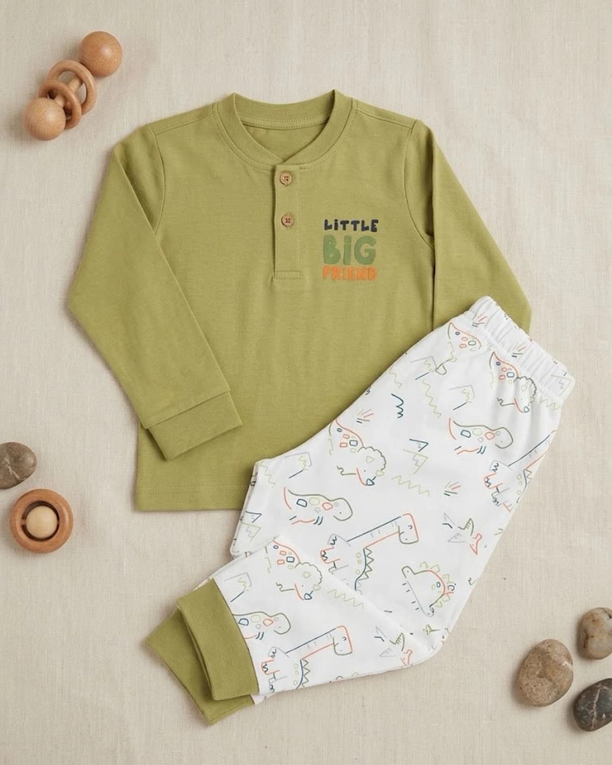 Little Explorer Olive Green Coord Set, main product photo