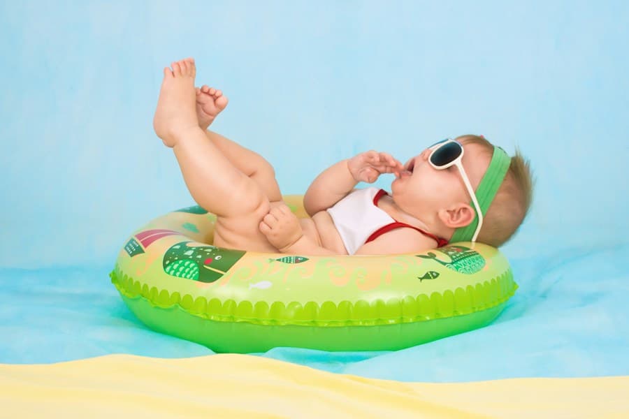 A baby enjoying a summer moment