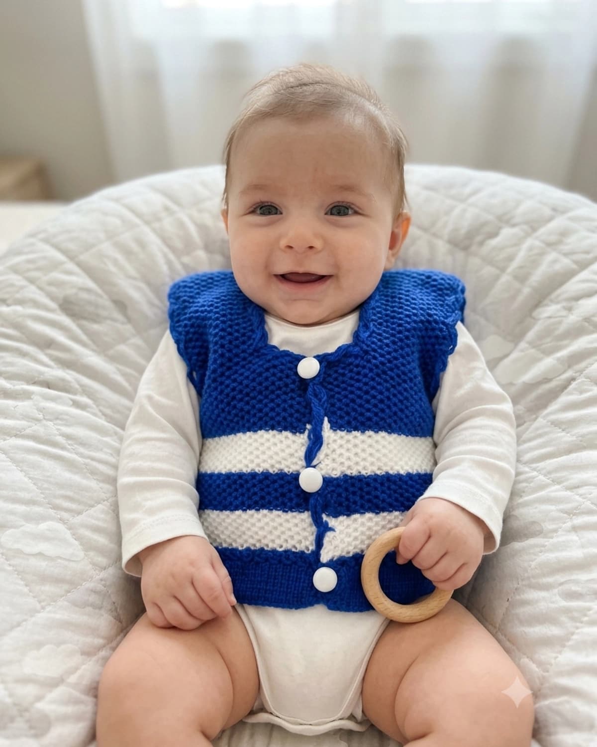 Hand-Knitted Baby Vest, product photo 2
