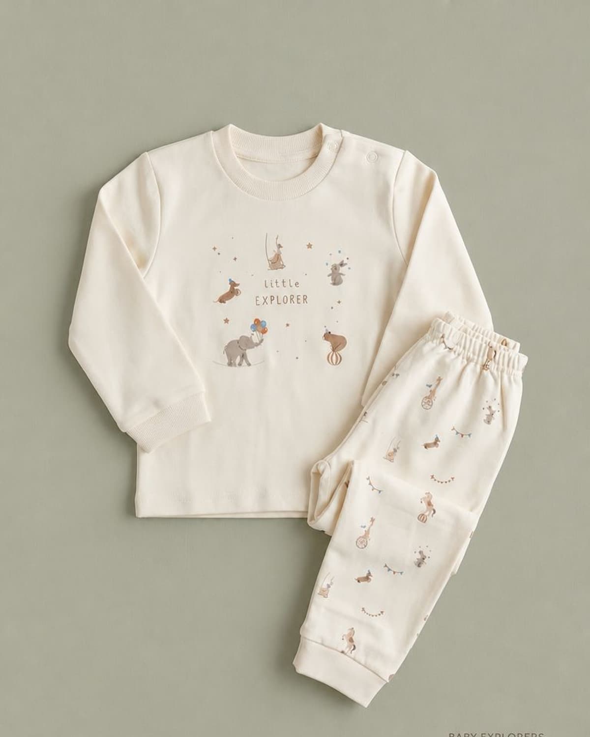 Little Explorer Cream Co-ord Set, main product photo
