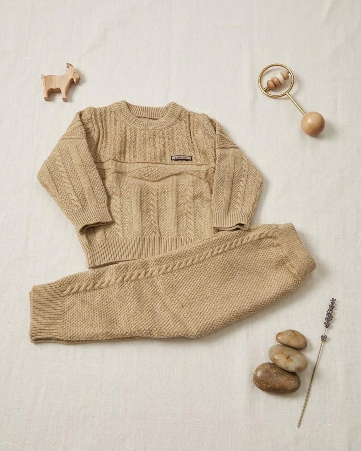 Lime Green knitted woollen coord set