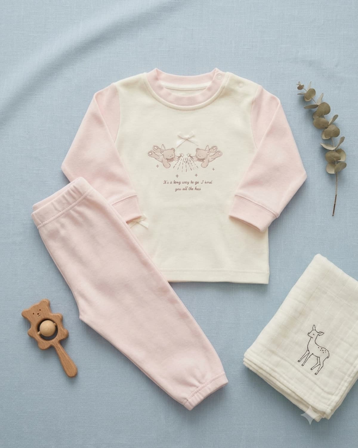 Soft Pink Bear Pajama Set, main product photo